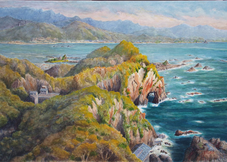 南紀勝浦:水彩P50号:2018年埼玉県展入選 蓮見幸輝作品