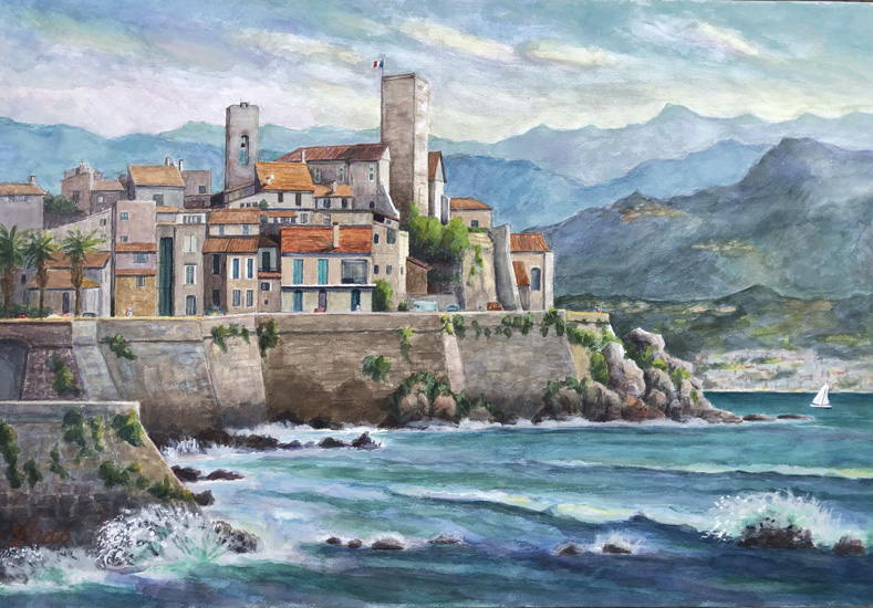 アンテイーブ (Antibes):水彩P50号 蓮見幸輝作品