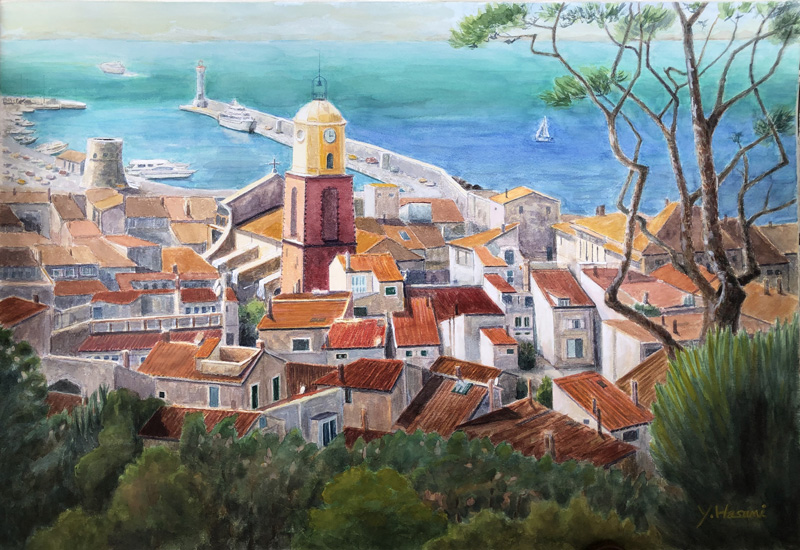 サントロペ(St. Tropez):水彩P50号 蓮見幸輝作品