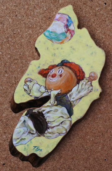 あそぼうよ:木彩画:6号 入谷 忠作品