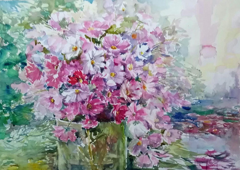Only for mother:水彩F10号 葛西朋子作品