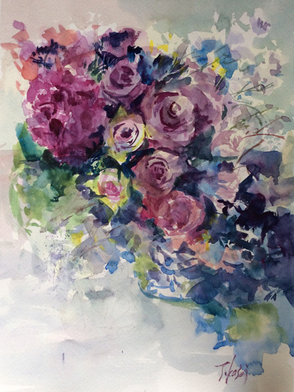 花の便り:水彩F4号 葛西朋子作品