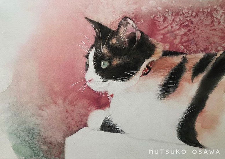 RIZ ~ My Sweet Girl ~:水彩 F4号 大澤睦子作品