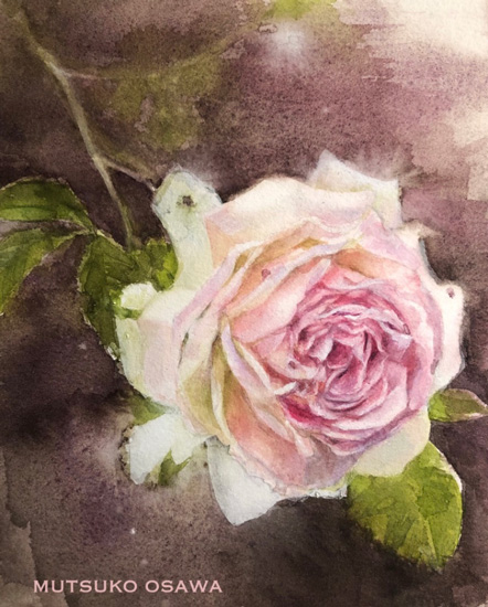 ナタリーの薔薇:水彩 SM 大澤睦子作品